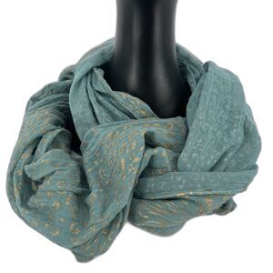 Infinity Fashion Scarf Light Green w/ Animal Print Boho Wrap
